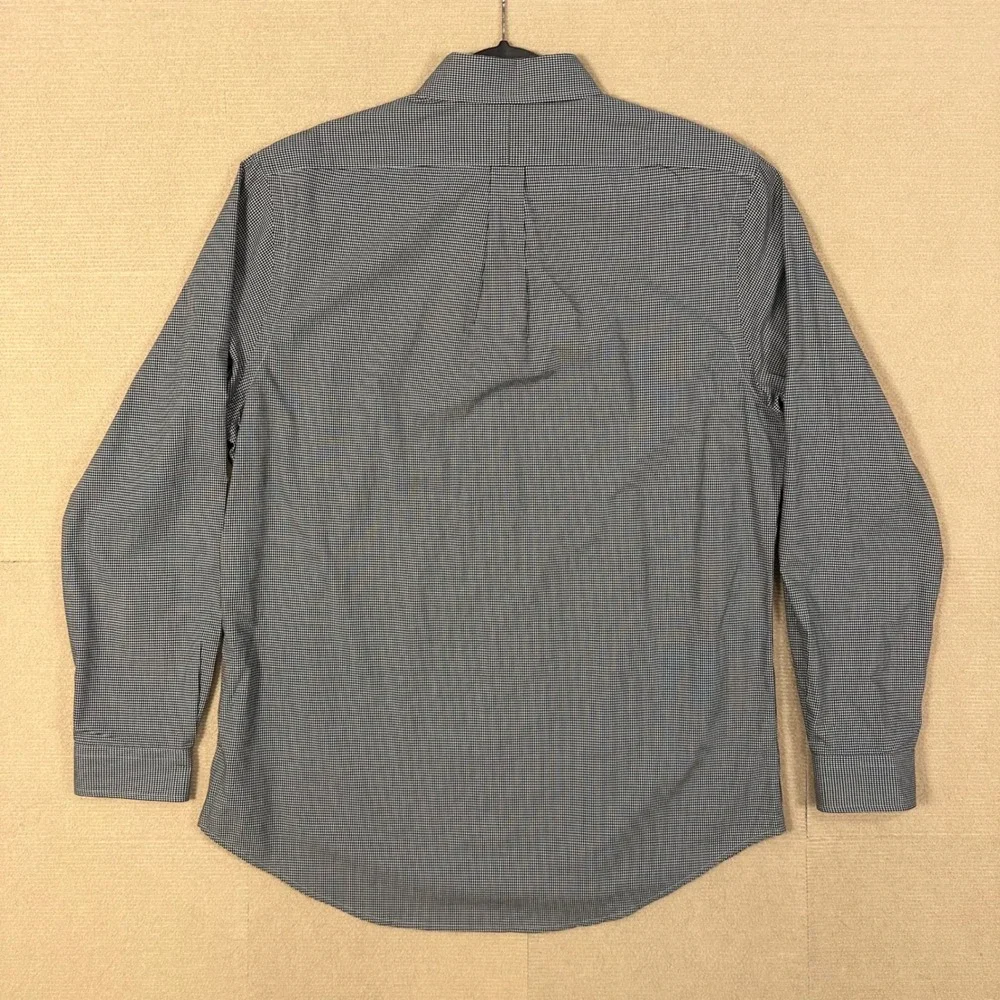 Polo Ralph Lauren Dress Shirt Men 16.5 L Classic Fit Black Gingham Long Sleeve